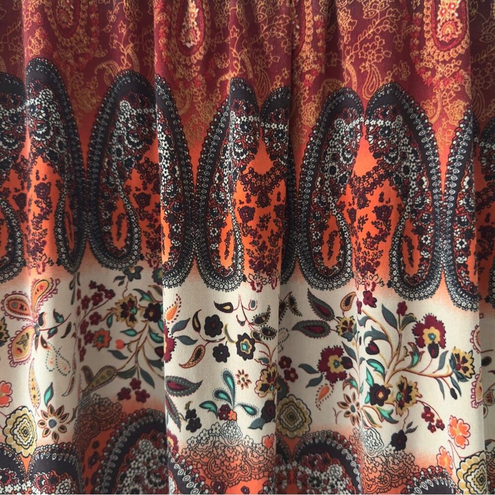 Y2K Heart Souls Paisley Print Sleeveless Top Sleeveless Tank Floral Banded Waist - Picture 4 of 10